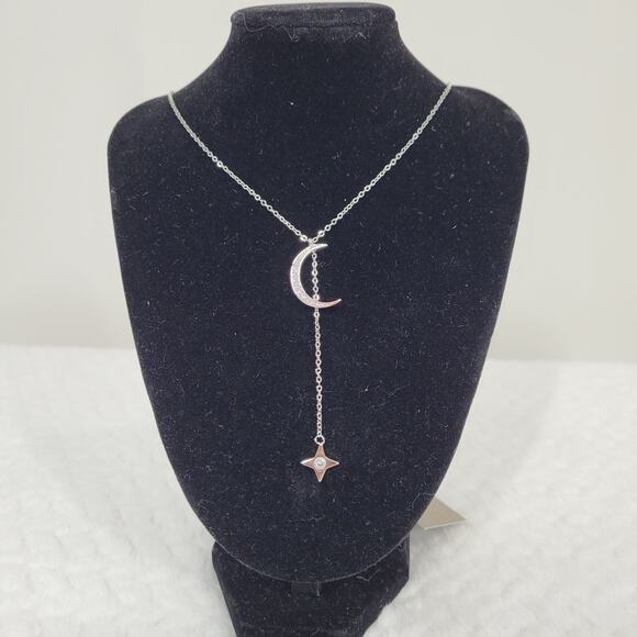 Lili Claspe Silver Rope The Moon Star Lariat Necklace - Picture 1 of 8
